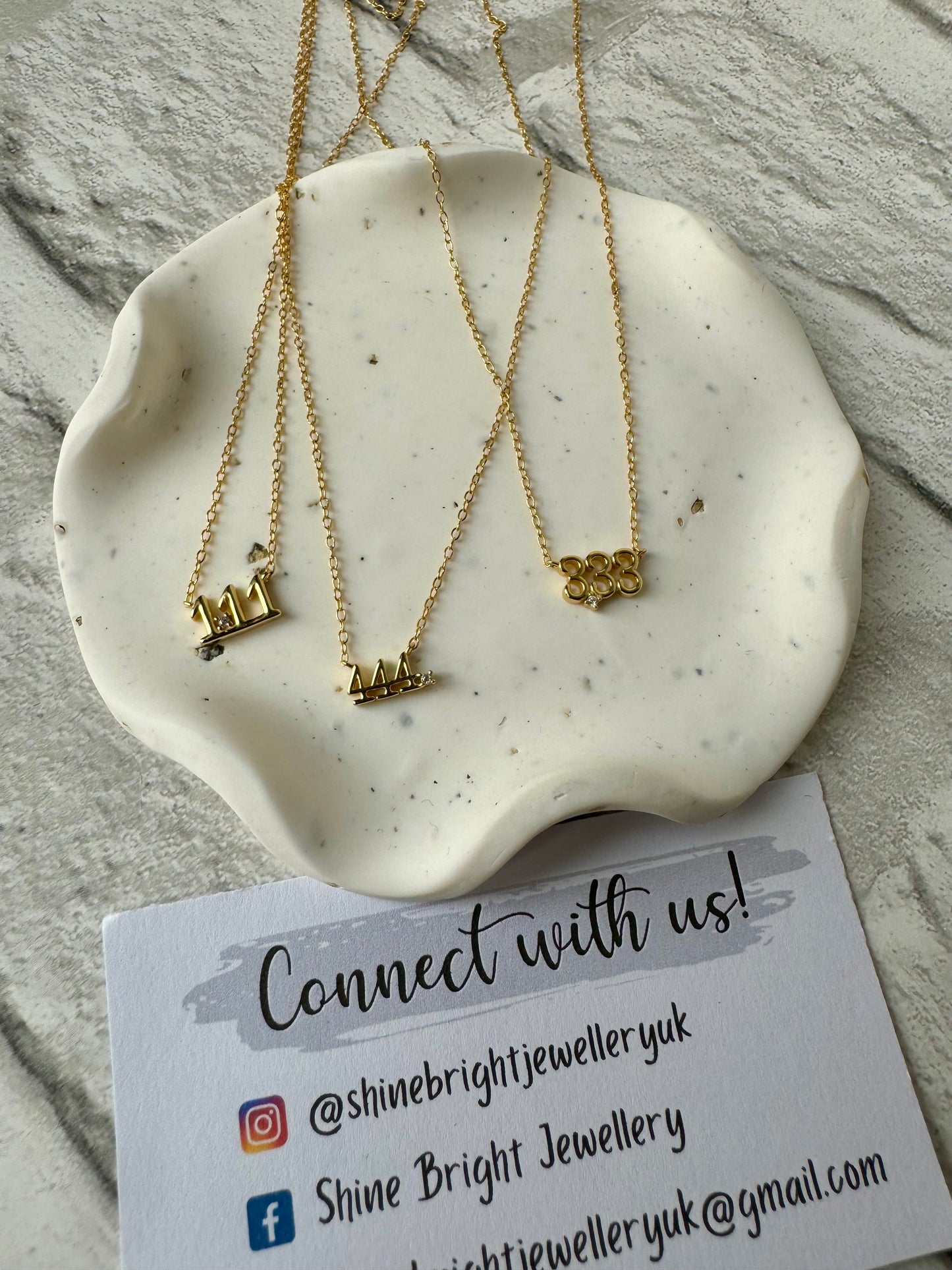 Gold Affirmation Necklace 111, 333, 444, 777