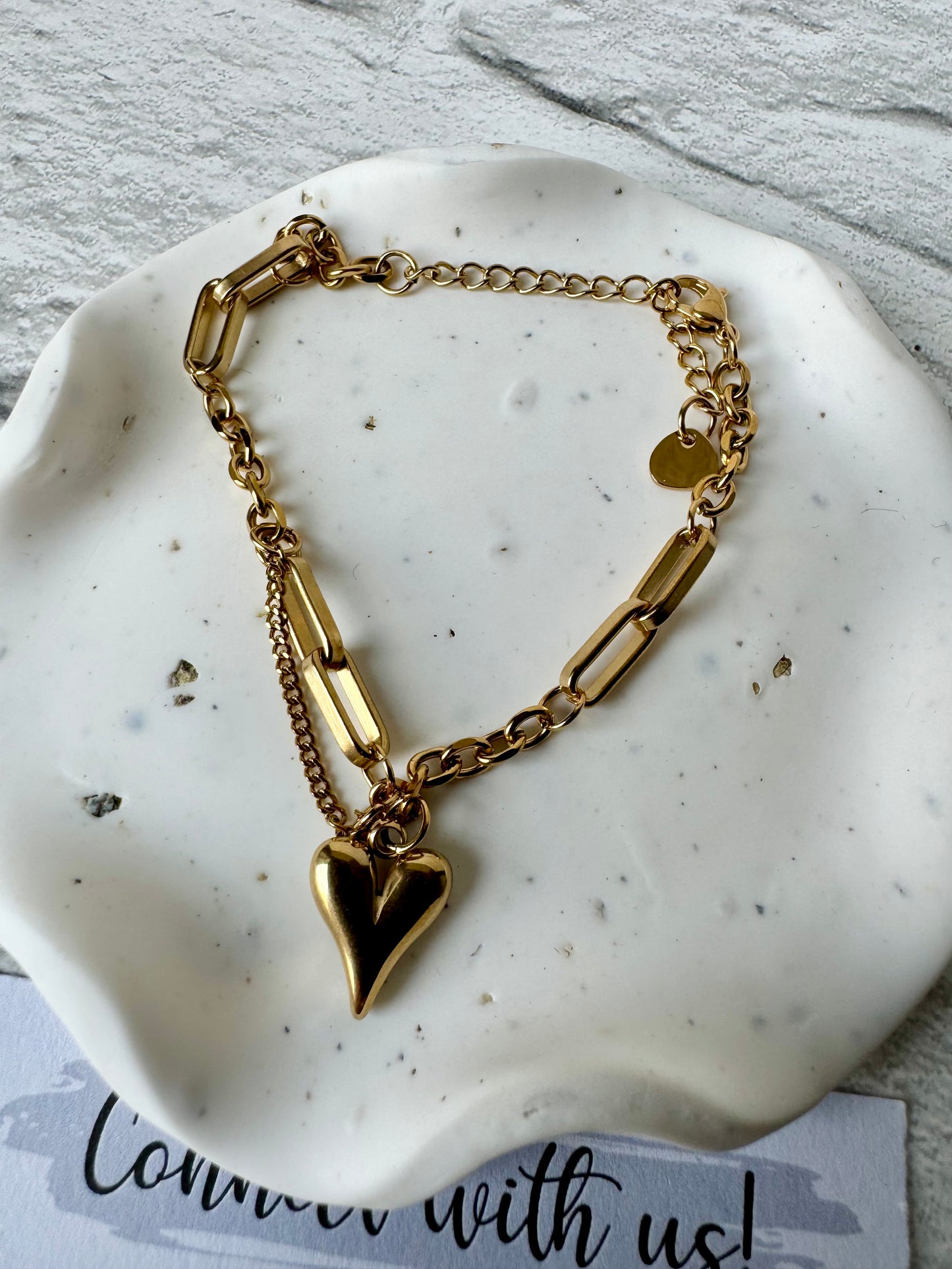 Heart Double Layered Bracelet [Lara]