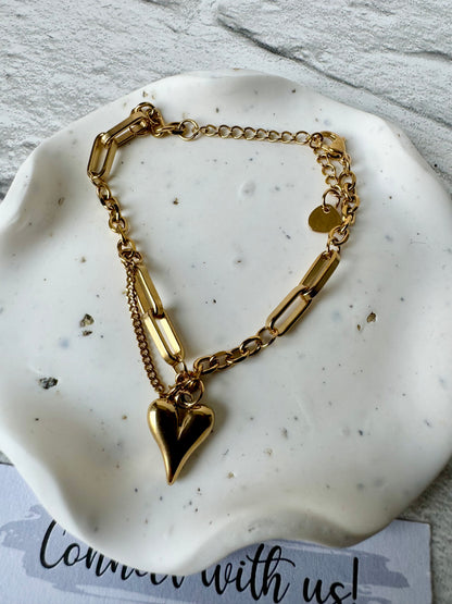 Heart Double Layered Bracelet [Lara]