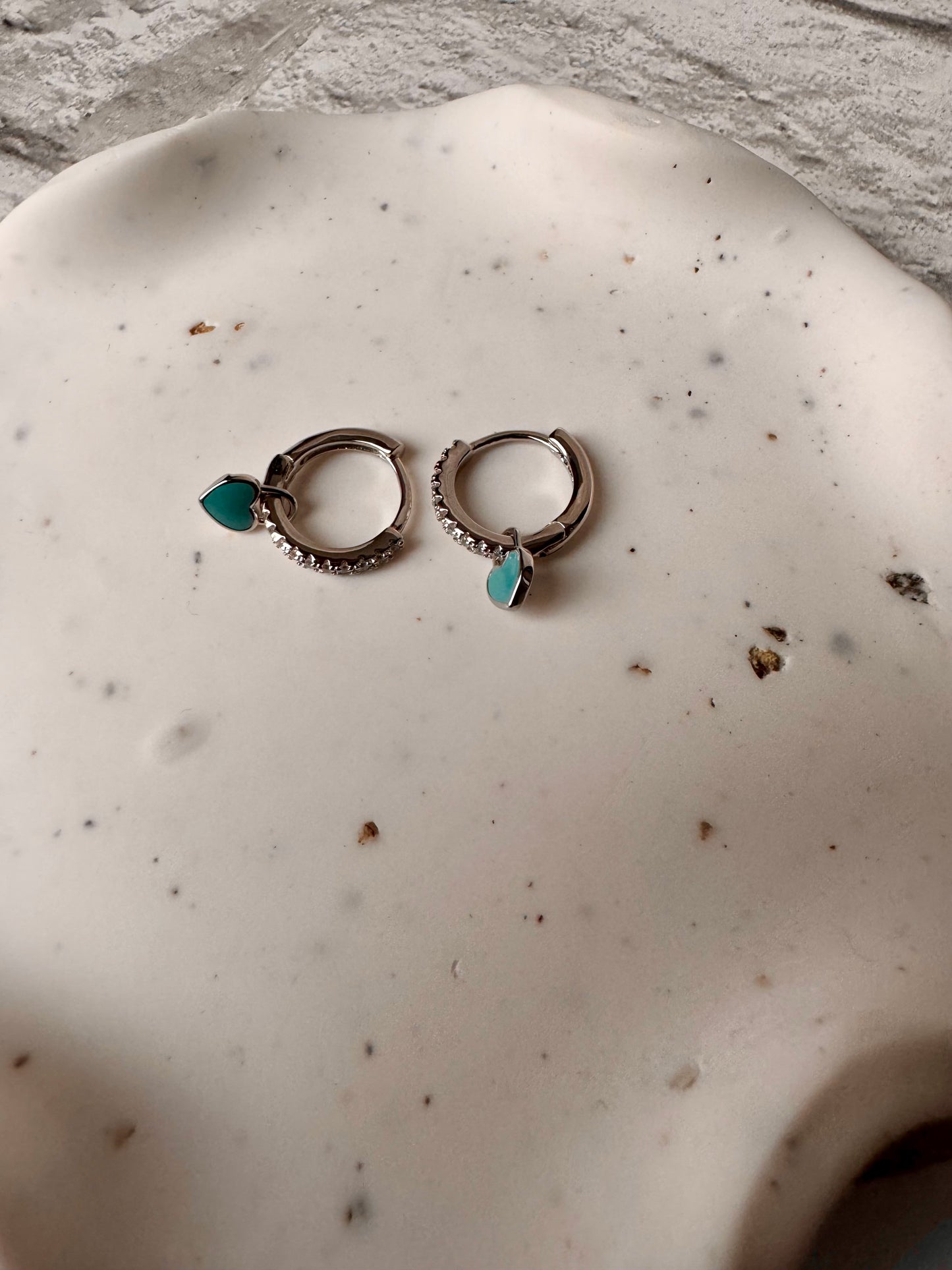 Heart Huggie Earrings with coloured heart [Lexi]