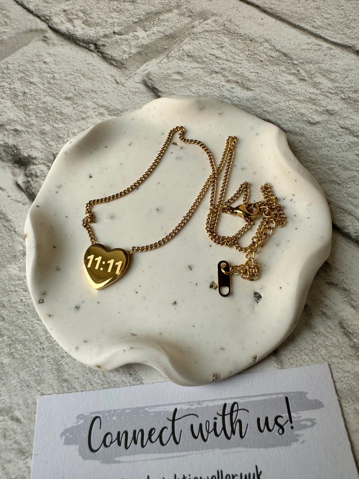 11:11 Gold Heart necklace