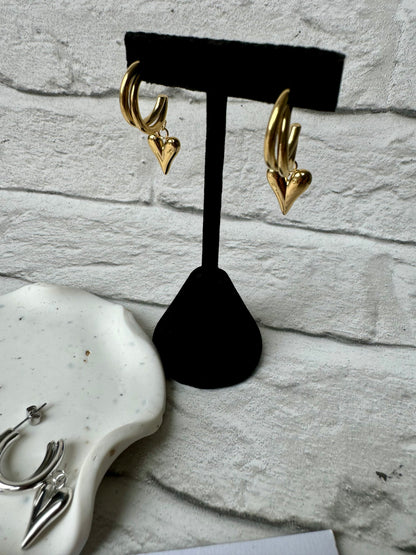 Heart Dangle Earrings [Ivy]